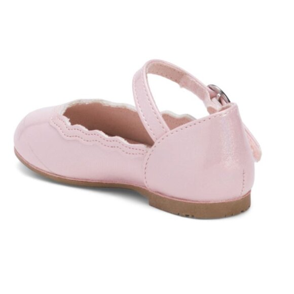NWT CUPCAKES & CASHMERE Scalloped Pink Sparkled Ballet Flats (Toddler) - Picture 2 of 7